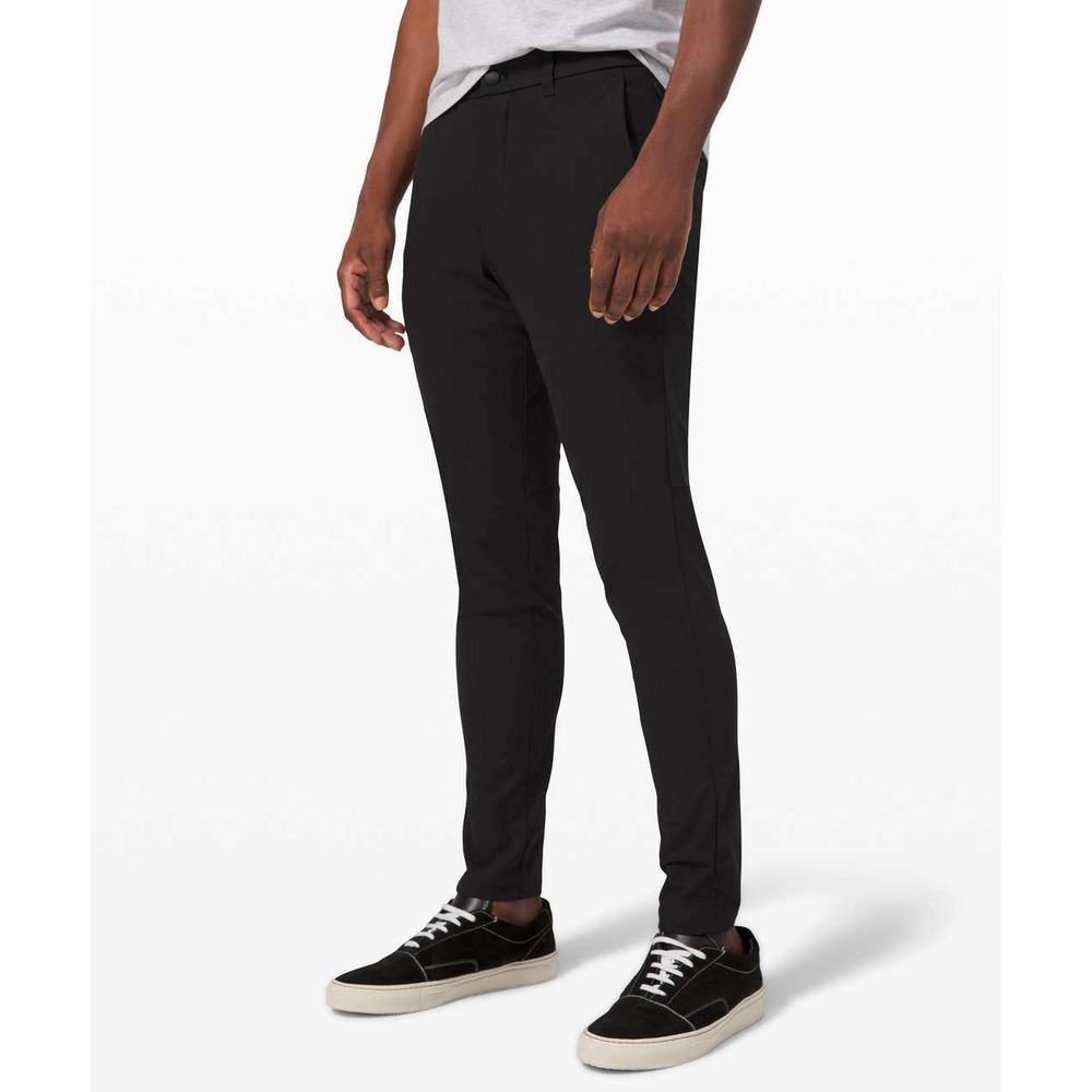 Lululemon Mens Commission Slim Fit Pants Black Warpstreme Trousers SIze 32
